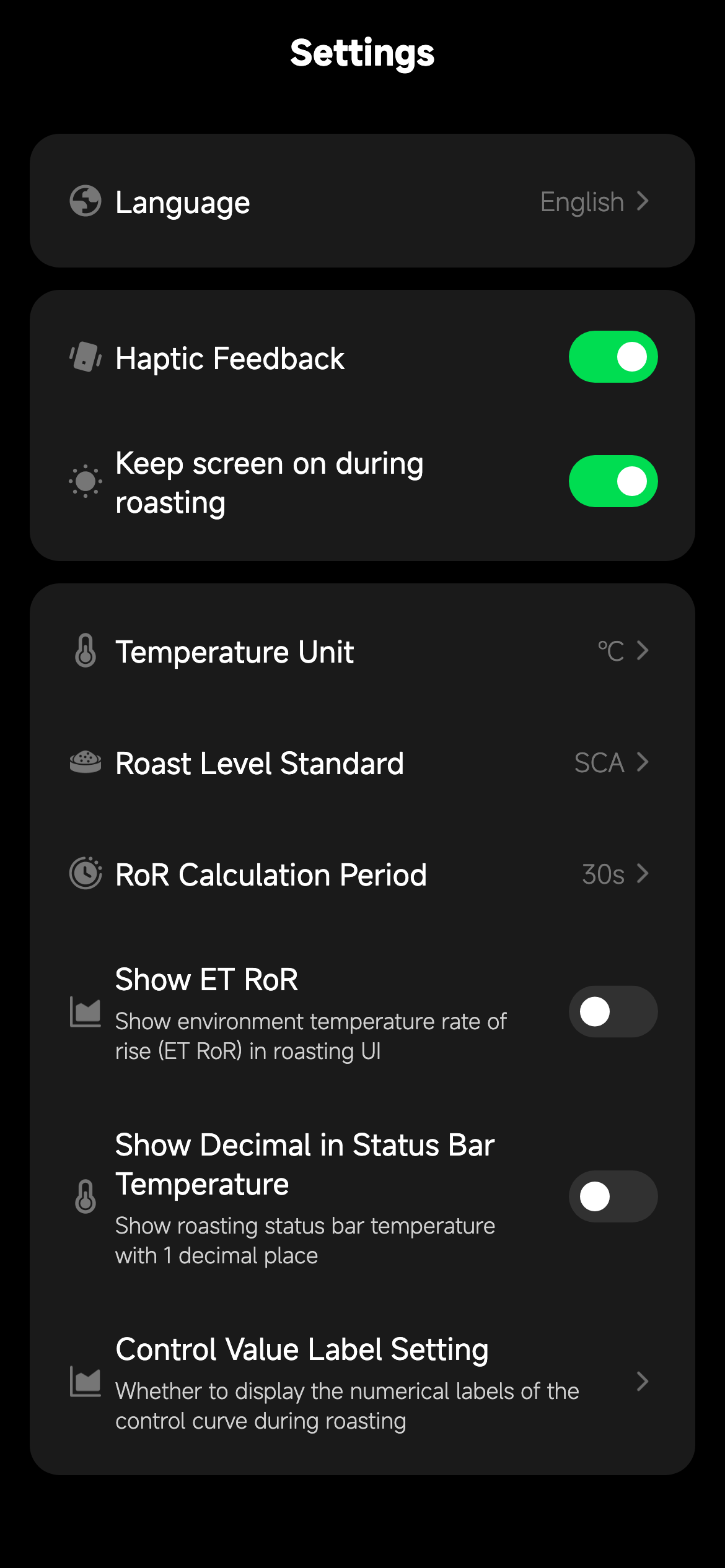 Settings Overview